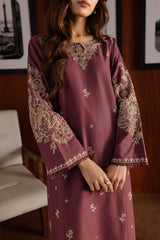 Mauve 2pcs - Embroidered Cotton - Lawn Dress