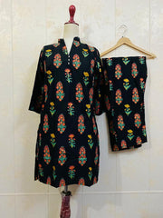 Flower Block Printed 2pcs