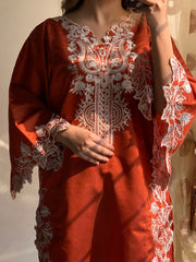 Cyan Embroidered 2pcs