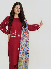 Doha Embroidered + shawl 3pcs