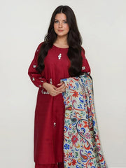 Doha Embroidered + shawl 3pcs