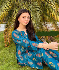 Flower Block Printed 2pcs