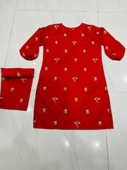 Floral embroidered 2pcs