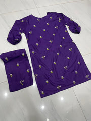 Floral embroidered 2pcs