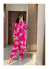 Feather Printed 2pcs