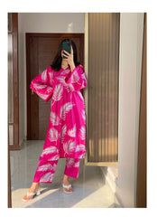 Feather Printed 2pcs