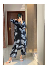 Feather Printed 2pcs