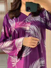 Feather Printed 2pcs