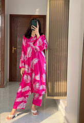 Feather Printed 2pcs