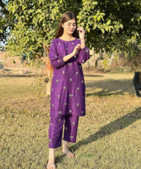 Floral embroidered 2pcs