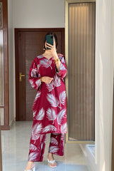 Feather Printed 2pcs