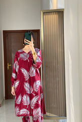 Feather Printed 2pcs