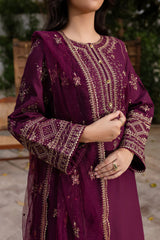 Mayal 3pcs - Cotton Lawn Embroidered