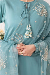 Embrose Embroidered 3pc With Farshi Shalwar