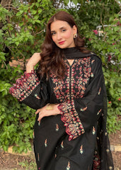 Parsa Embroidered - 3 Pieces - Black