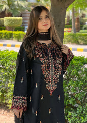 Parsa Embroidered - 3 Pieces - Black