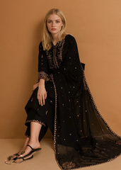 Parsa Embroidered - 3 Pieces - Black