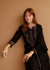 Parsa Embroidered - 3 Pieces - Black