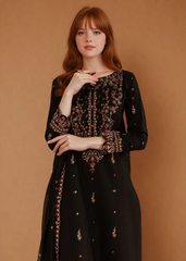 Parsa Embroidered - 3 Pieces - Black